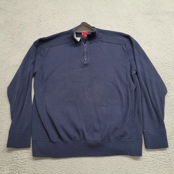 Levis Sweater Mens XL Blue 1/4 Zip Casual Elastic Waist Stretch‎ Long Sleeve - Picture 1 of 13